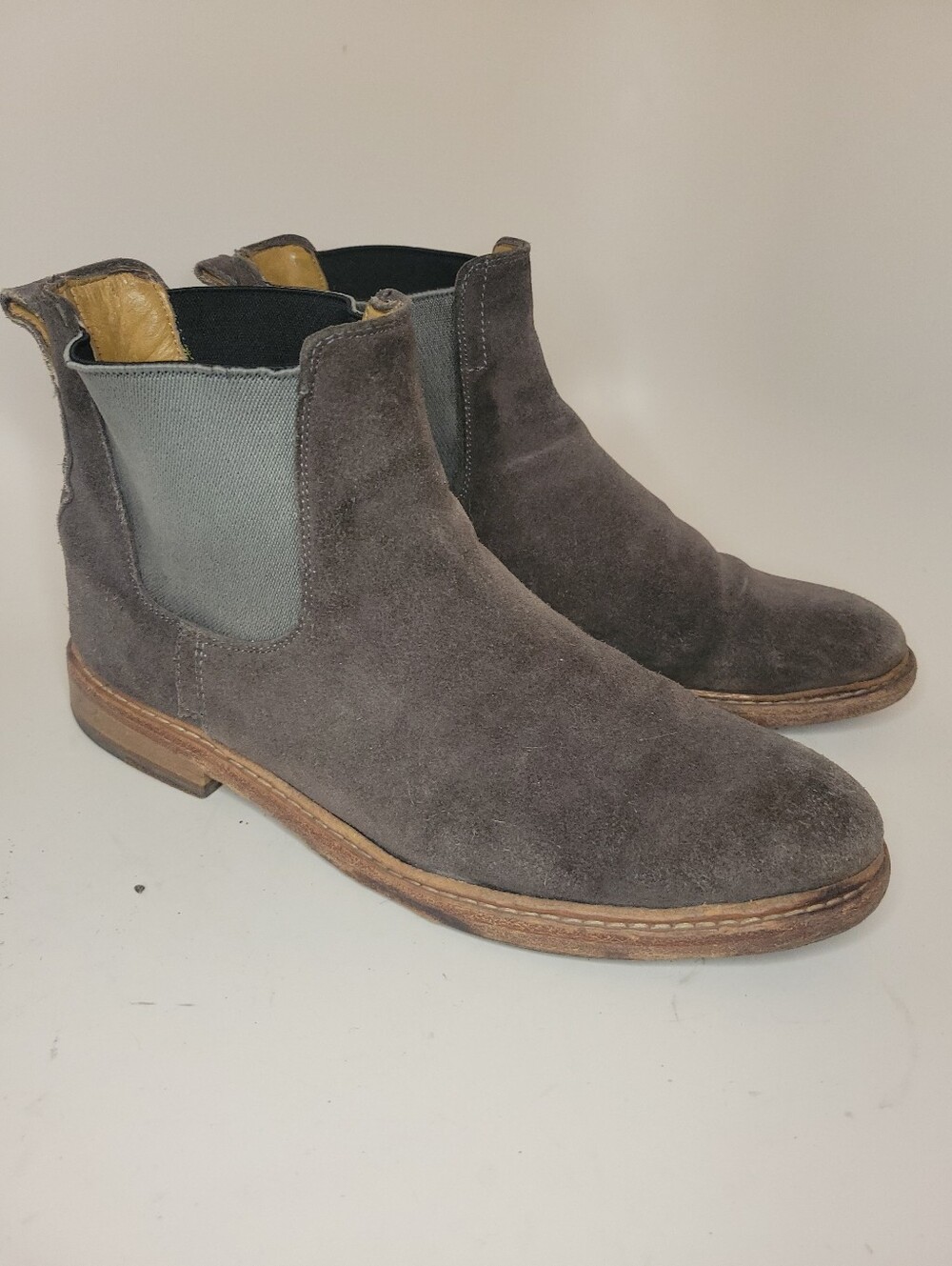 Floyd Gray Suede Chelsea Boots with Elastic Side Panels